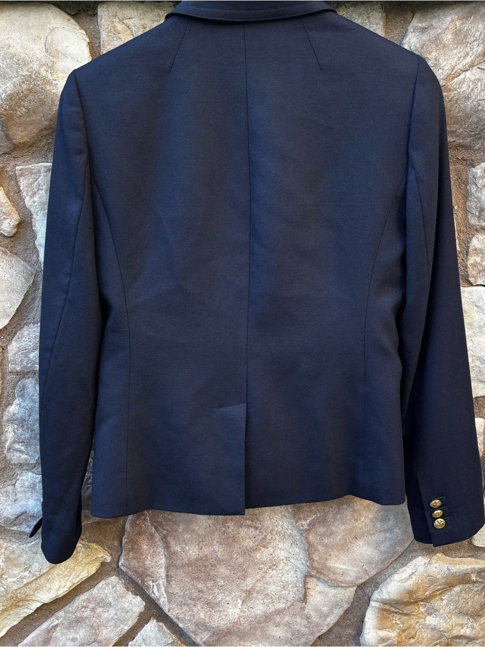 J. Crew Schoolboy Blazer Jacket Dark Navy Women's Size 4 Wool Gold Buttons - Picture 6 of 10